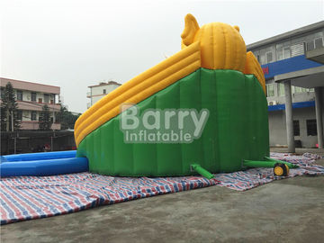 Grande parque inflável comercial móvel da água com construção do projeto da corrediça do elefante