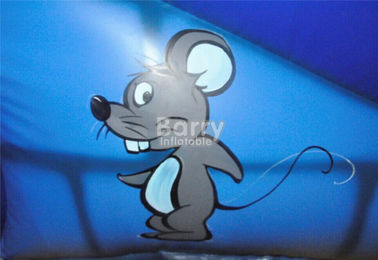 Casa de salto inflável azul do leão-de-chácara inflável de Mickey Mouse com corrediça