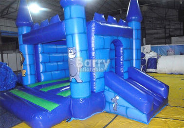 Casa de salto inflável azul do leão-de-chácara inflável de Mickey Mouse com corrediça