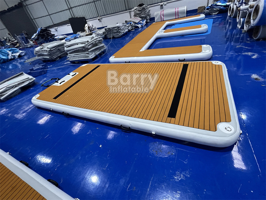 Banho de Sol Natação Brincar Wakeboard Cores personalizadas Doca inflável com acabamento de teca e alta capacidade