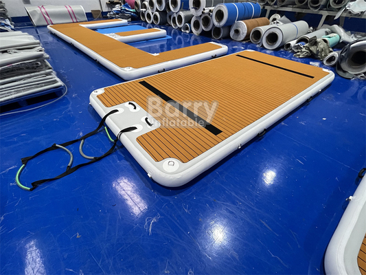 Banho de Sol Natação Brincar Wakeboard Cores personalizadas Doca inflável com acabamento de teca e alta capacidade