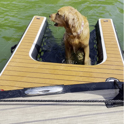 Logotipo personalizadoEscada inflável de barco para cães Plataforma de rampas de escalada de água inflável para cães