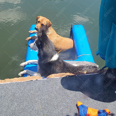Animais de estimação infláveis não escorregadiços Foldable Pup Plank Pet Ramp Flutuante Na Plataforma de Dock de Água Para Animais de estimação