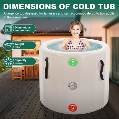 Banheira de banho de gelo inflável PVC banheira de água quente com bomba manual e kit de reparo