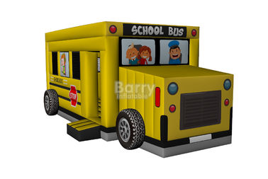 Salto inflável comercial do carro, casa do salto do ônibus escolar inflável para crianças