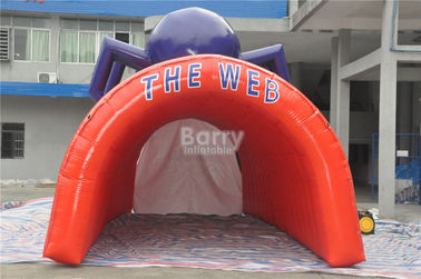 Túnel inflável gigante do futebol do projeto fresco vermelho impermeável da aranha do PVC, barraca inflável do túnel