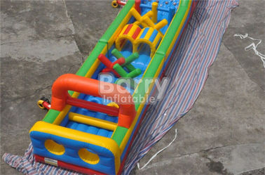 3 partes longas do equipamento Bouncy do curso de obstáculo do castelo para adultos e crianças