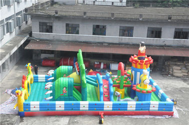 campo de jogos inflável da criança de 15x8M com logotipo da impressão/curso obstáculo do quintal