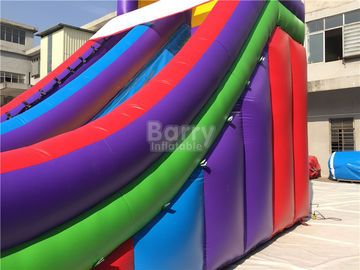Corrediça inflável de Commercail do arco-íris para crianças com impressão completa