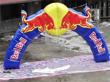 Cópia original Commerical que anuncia arcos infláveis de Red Bull para a cerimônia de inauguração