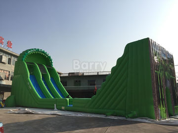 Linha inflável gigante comercial corrediça do fecho de correr para a cor verde dos adultos