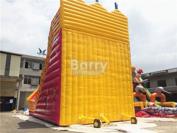 Crianças feito-à-medida corrediça inflável único amarelo 12x7x10m da pista