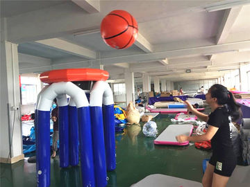 Jogos interativos infláveis ​​divertidos Jogos de festa para adultos Conjunto de cesta de basquete inflável gigante de 1,9 m de altura