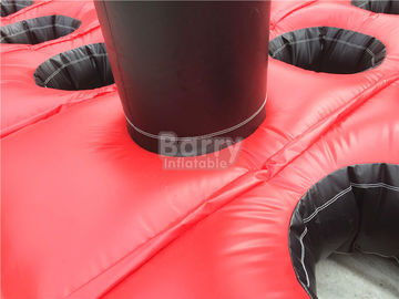 Curso de obstáculo inflável vermelho do jogo engraçado comercial para o parque de diversões