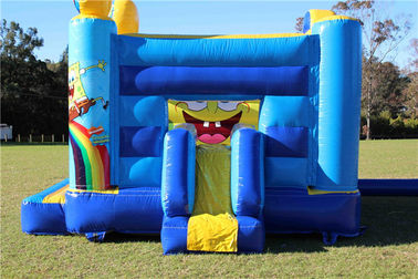 Castelo de salto de Spongebob de encerado do PVC do amarelo 0,55, Moonwalk inflável da casa do salto para crianças