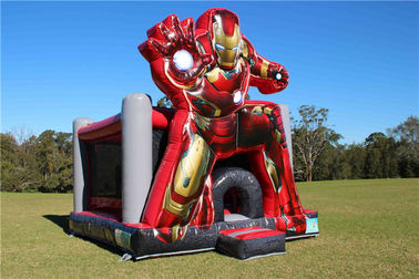 Waterproof o castelo de salto inflável 5 x 4 x 5m do PVC Iron Man de 0.55mm personalizados