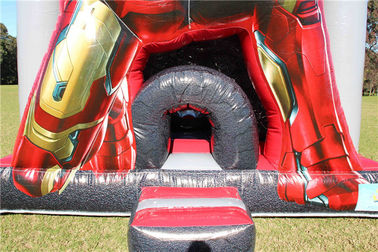 Waterproof o castelo de salto inflável 5 x 4 x 5m do PVC Iron Man de 0.55mm personalizados