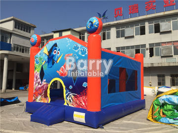 Leão-de-chácara inflável personalizado do tema de Seaworld para crianças/castelo de salto da explosão