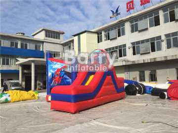 Castelo de salto combinado inflável personalizado do homem-aranha do tamanho com corrediça para o parque do jardim zoológico