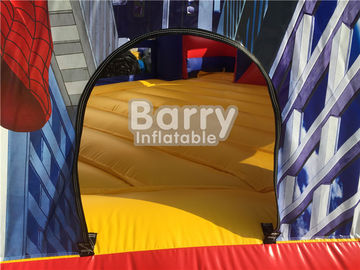 Castelo de salto combinado inflável personalizado do homem-aranha do tamanho com corrediça para o parque do jardim zoológico