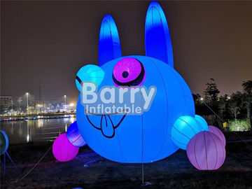 Balão inflável bonito da iluminação do coelho do Natal exterior para a propaganda