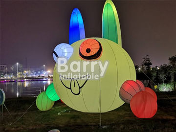 Balão inflável bonito da iluminação do coelho do Natal exterior para a propaganda