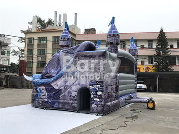 do castelo engraçado comercial das crianças do PVC de 0.55mm corrediça inflável da casa do salto combinado