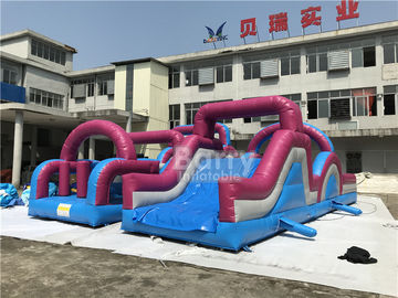 curso de obstáculo inflável gigante personalizado material do PVC de 0.5mm combinado