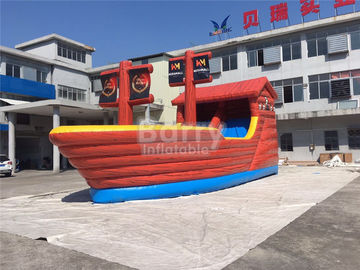 Castelo inflável gigante brincalhão do leão-de-chácara do navio de pirata combinado com corrediça
