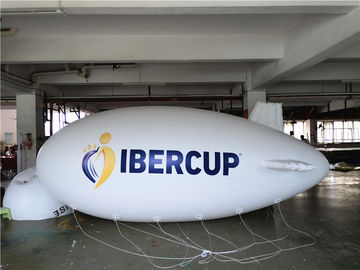 branco inflável do dirigível do hélio longo de 6m para anunciar a resistência de fogo da promoção