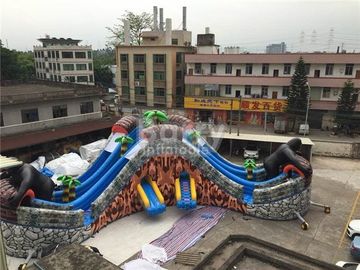 Parque inflável exterior gigante da água de encerado do PVC com 3 corrediças/parque inflável da água do campo de jogos