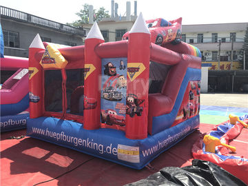 Salto inflável Combos das crianças do castelo do carro colorido, jogos engraçados da casa do salto