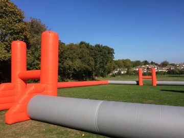 Jogos infláveis dos esportes do campo móvel do rugby da explosão com ventilador de ar
