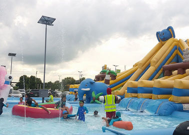 Parque inflável usado anúncio publicitário do Aqua do divertimento da terra do PVC 0.9mm do verão