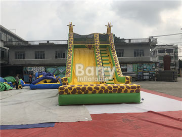 o girafa exterior comercial do tamanho de Aduct das crianças do PVC de 0.55mm inflável seca a corrediça para crianças