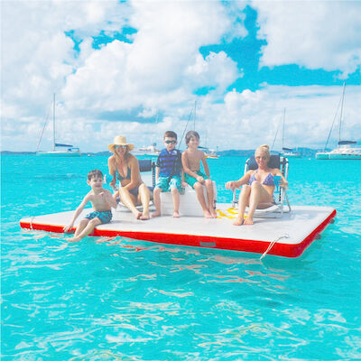 Ioga de flutuação Mat Inflatable Swim Platform Raft da ilha inflável do PVC