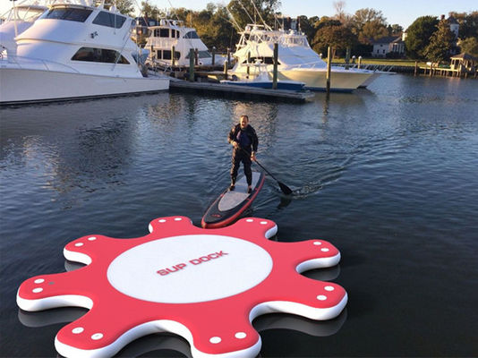 Plataforma inflável vermelha personalizada da doca do ar do Sup do esporte de água de 8 estações