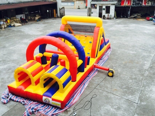 castelo inflável do leão-de-chácara das crianças do parque de diversões do curso de obstáculo de 10x4x3.5m