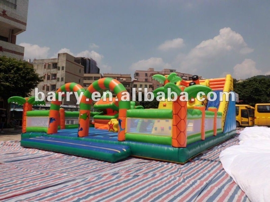 Castelo inflável do leão-de-chácara do tema da corrediça do parque de diversões do ISO 18000