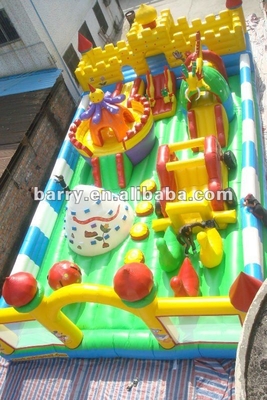 Castelo Bouncy do parque de diversões inflável do EN 14960 com o parque do jogo da corrediça