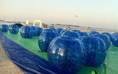 Futebol inflável da bola do corpo da bola gigante azul do hamster EN14960 para o anúncio publicitário