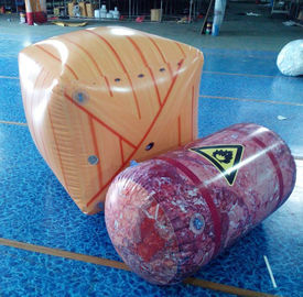 Campo inflável interessante do depósito do Paintball, caixa inflável inflável do tambor de óleo da caixa inflável do PVC de encerado