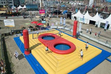 Jogos infláveis exteriores dos esportes, corte de voleibol inflável com trampolim