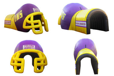 Túnel inflável colorido do capacete do PVC/túnel inflável do capacete de futebol