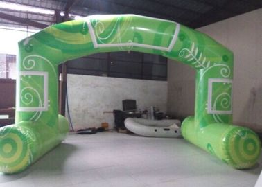 Arco inflável ereto livre do padrão verde, arco inflável de encerado do PVC para anunciar