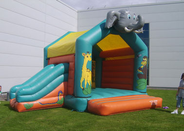 Aluguer Bouncy da corrediça do castelo da selva combinado inflável do elefante para o parque do jogo