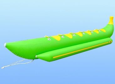 Barco de banana rebocador inflável adulto do PVC do verde 0.9mm com 6 assentos