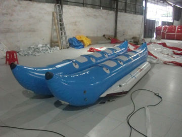 Esportes de água do PVC barco de banana inflável do barco do brinquedo/6 da pessoa inflável azul