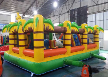Castelo Bouncy inflável de encerado impertinente do PVC da palmeira para crianças