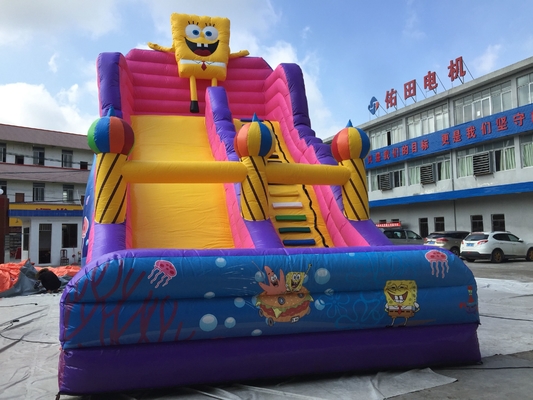 casa do salto do ar do castelo de 1000D Plato Commercial Inflatable Slide Jumping